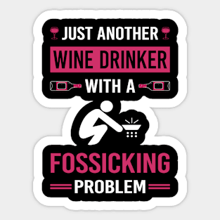 Wine Drinker Fossicking Fossick Sticker